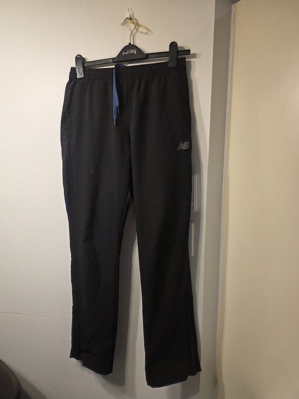 New Balance Black Track Pants with Blue Drawstring
